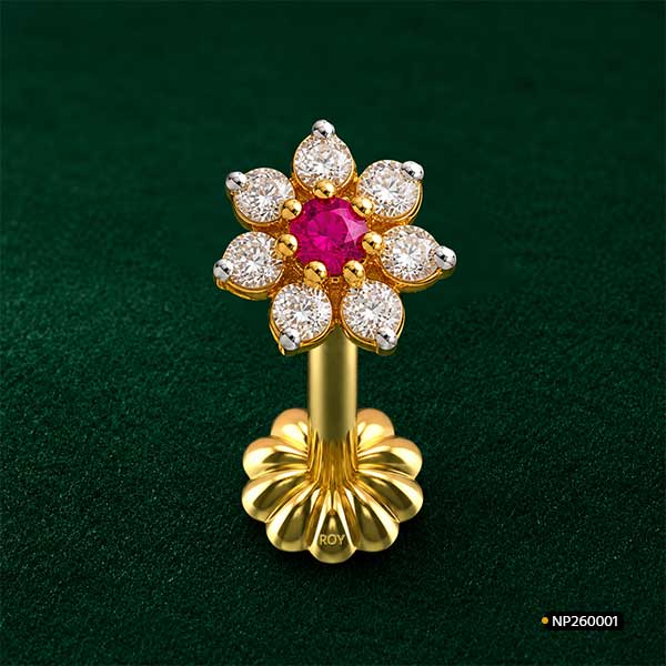 Ruby Diamond Nose Pin www.roydiamondbd.com
