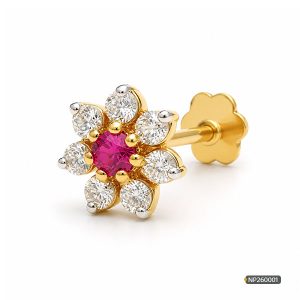 Ruby Diamond Nose Pin www.roydiamondbd.com