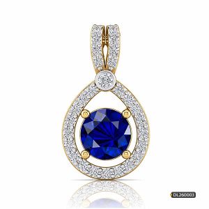 Blue Sapphire Diamond Locket www.roydiamondbd.com