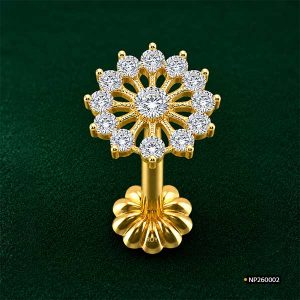 Diamond Flower Gold Nosepin www.roydiamondbd.com