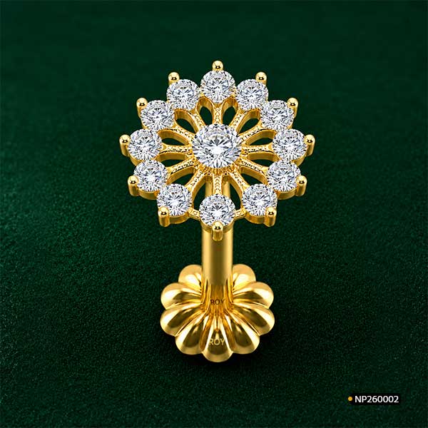 Diamond Flower Gold Nosepin www.roydiamondbd.com