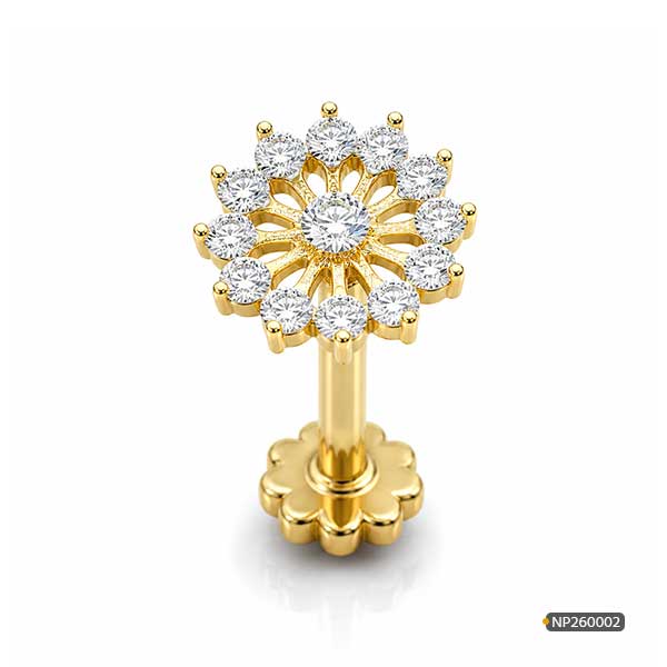 Diamond Flower Gold Nosepin www.roydiamondbd.com