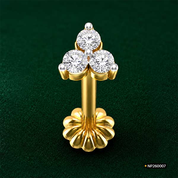 Diamond Three Stone Nosepin. www.roydiamondbd.com