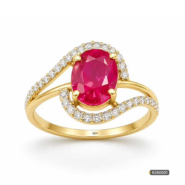 Ruby Stone Diamond Ring