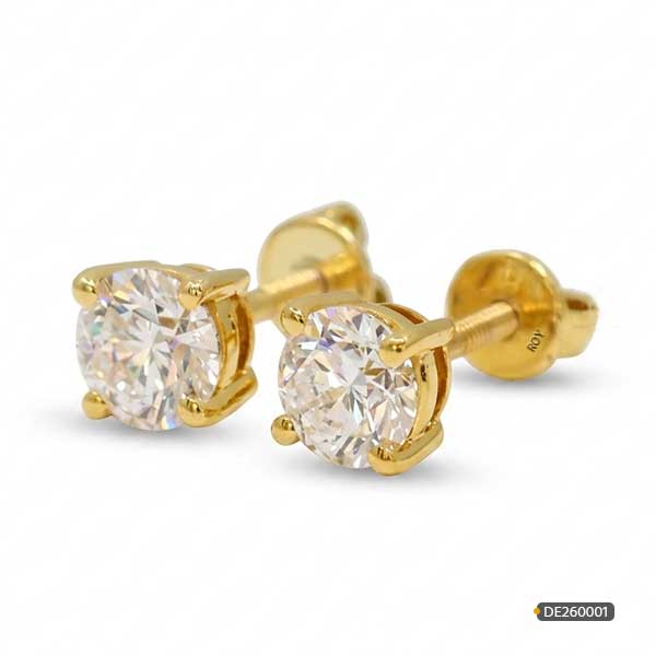 1 carat diamond earrings www.roydiamondbd.com