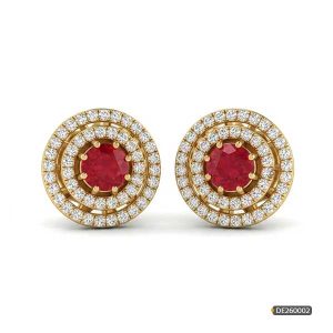 ruby stone diamond earrings www.roydiamondbd.com