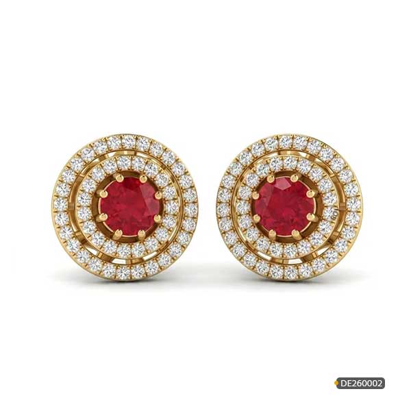 ruby stone diamond earrings www.roydiamondbd.com