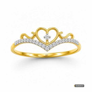 Diamond Crown Heart Ring www.roydiamondbd.com