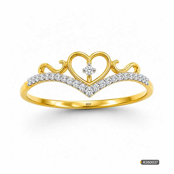 Diamond Crown Heart Ring www.roydiamondbd.com