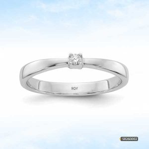 Diamond Engagement Silver Ring