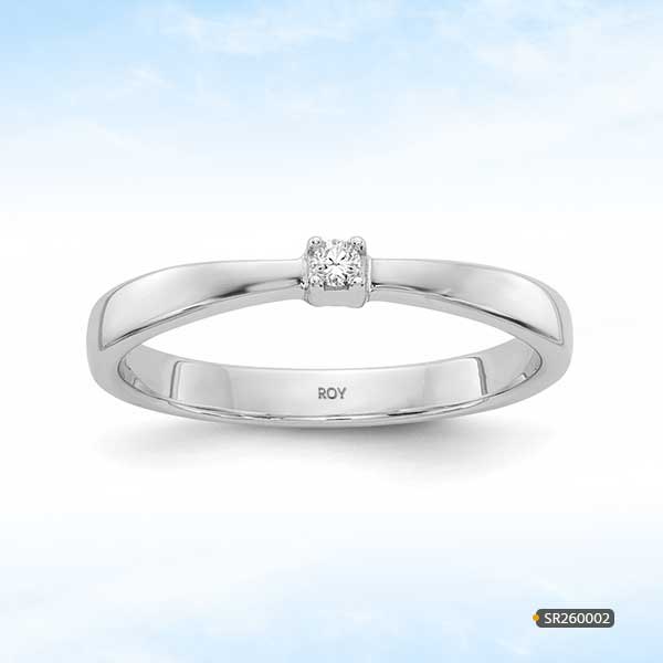 Diamond Engagement Silver Ring