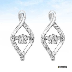 Diamond Silver Earrings Luxury