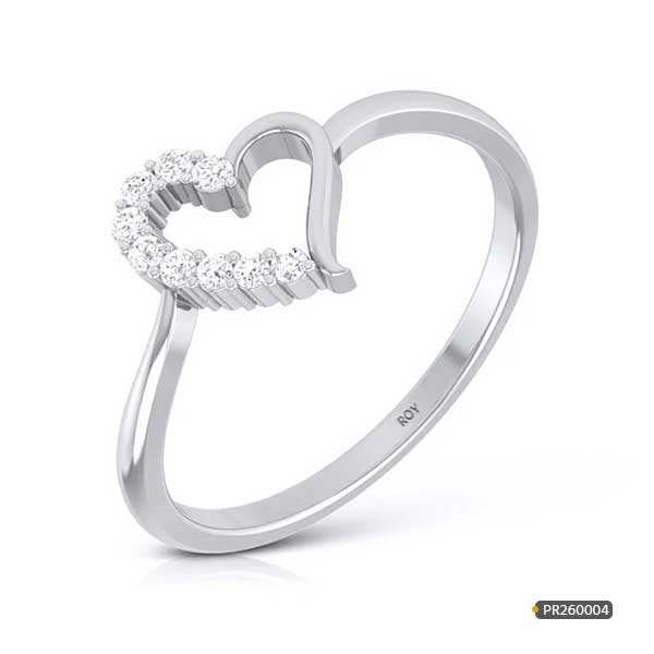 Platinum Ladies Heartshap Ring - wwwroydiamondbd.com