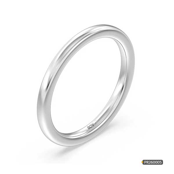 Platinum Women Plain Ring - www.roydiamondbd.com