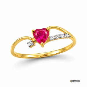 Ruby Heart Diamond Ring www.roydiamondbd.com