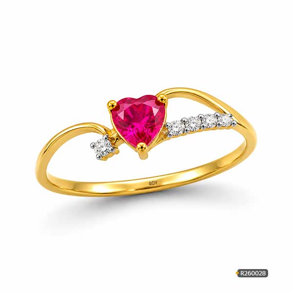 Ruby Heart Diamond Ring www.roydiamondbd.com