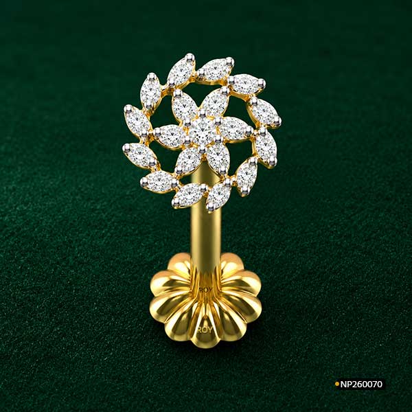 Marquise Swirl Diamond Nosepin www.roydiamondbd.com