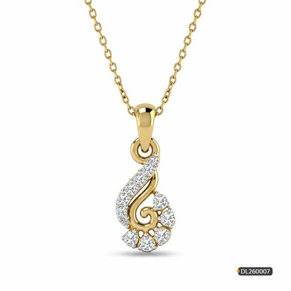 Paisley Swirl Diamond Pendant www.roydiamondbd.com