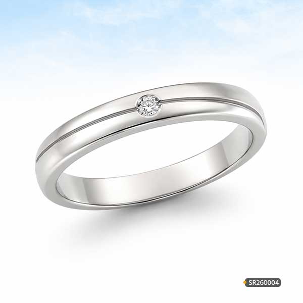 Single Diamond Silver Ring www.roydiamondbd.com