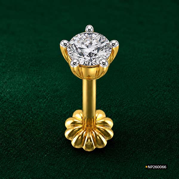 Solitaire Tulip Nose Stud www.roydiamondbd.com