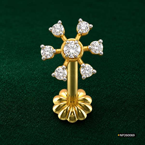 Spoked Wheel Diamond Nosepin www.roydiamondbd.com