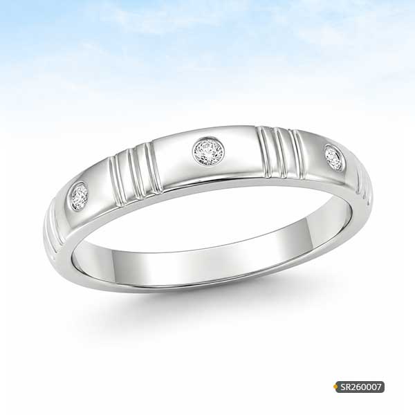 Three Stone Silver Band www.roydiamondbd.com