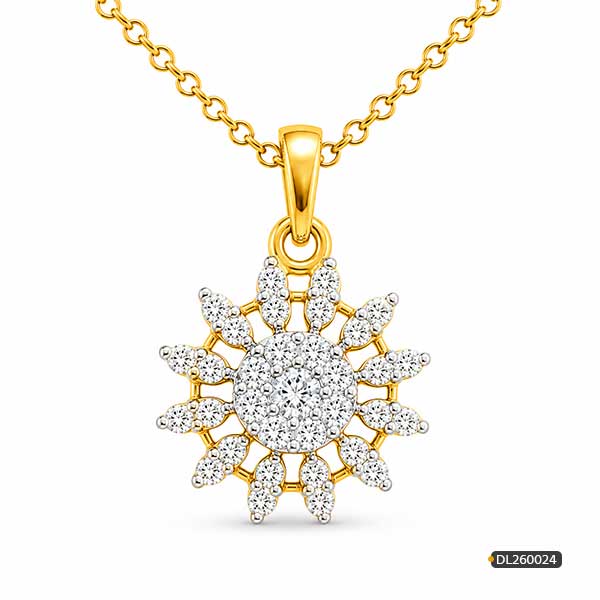 Sunburst Cluster Diamond Pendant roydiamondbd.com